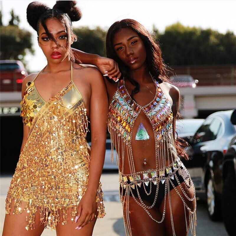 Rave Gear - Shiny Big Gems Tank Top with Gold Link Chain Tassels – The  Ultimate 2022 Summer Rave Festival Clothing